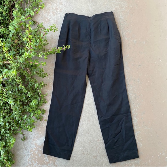 Frame Black Linen Blend Overlap Knot Pants - Picture 2 of 3